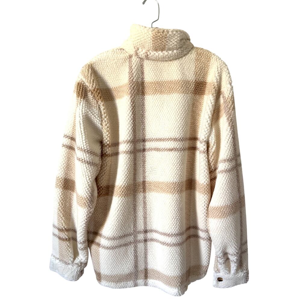 MGM Springfield Sherpa Oversized Jacket Cream Tan Size Large - Picture 2 of 6